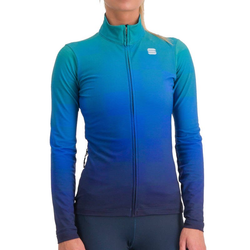 Kvinnor jersey Sportful Squadra W galax blå / timjan grön Kvinnor jersey Sportful Squadra W galax blå / timjan grön